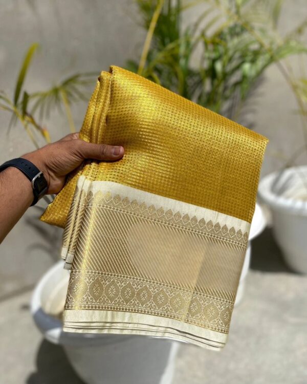 Banarasi Handloom katan silk saree - Image 3